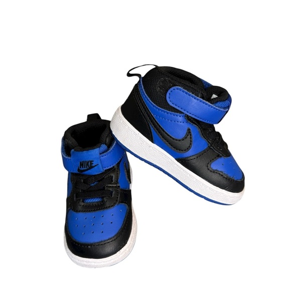 Nike Court Borough Mid 2 Toddler Sneakers Size 4C Black Royal Blue - Picture 9 of 10